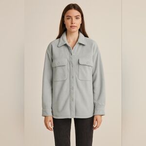 TNA Women's Sage Green Soft Button-Up Jacket Fleece Size 3 Medium